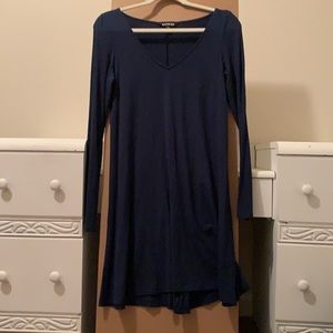 Express navy long sleeve dress